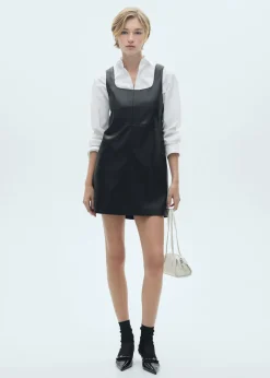 MANGO Sukienki I Kombinezony*Sukienka ze sztucznej skóry na szelkach