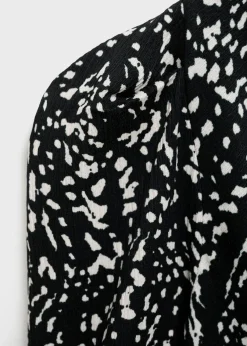 MANGO Sukienki I Kombinezony*Sukienka ze wzorem i bufiastymi rękawami