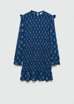 MANGO Sukienki I Kombinezony*Sukienka ze wzorem i marszczeniem