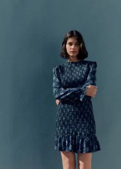 MANGO Sukienki I Kombinezony*Sukienka ze wzorem i marszczeniem