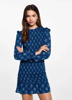MANGO Sukienki I Kombinezony*Sukienka ze wzorem i marszczeniem
