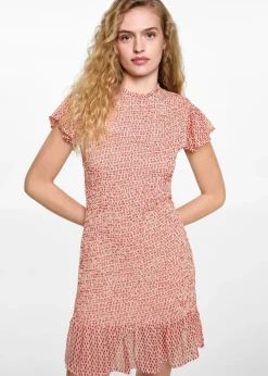MANGO Sukienki I Kombinezony*Sukienka ze wzorem i marszczeniem