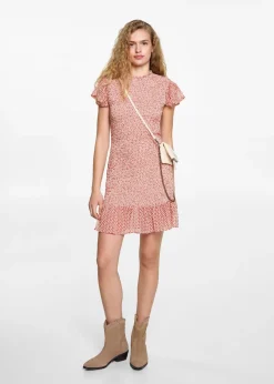 MANGO Sukienki I Kombinezony*Sukienka ze wzorem i marszczeniem