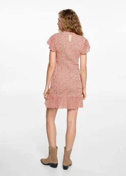 MANGO Sukienki I Kombinezony*Sukienka ze wzorem i marszczeniem