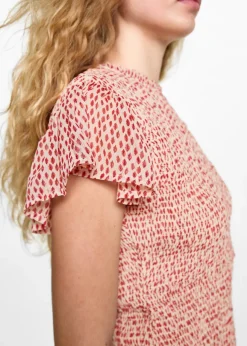 MANGO Sukienki I Kombinezony*Sukienka ze wzorem i marszczeniem