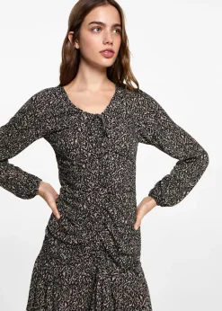 MANGO Sukienki I Kombinezony*Sukienka ze wzorem i marszczeniem
