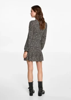 MANGO Sukienki I Kombinezony*Sukienka ze wzorem i marszczeniem