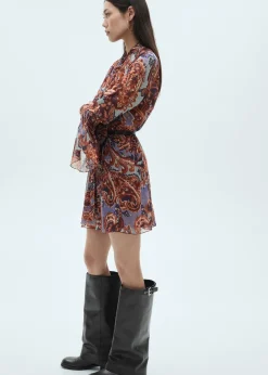 MANGO Sukienki I Kombinezony*Sukienka ze wzorem paisley i falbanką