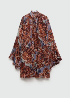 MANGO Sukienki I Kombinezony*Sukienka ze wzorem paisley i falbanką