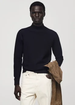 MANGO Kardigany I Swetry*Sweter bawełniany z teksturą i półgolfem