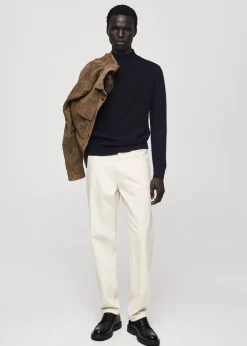 MANGO Kardigany I Swetry*Sweter bawełniany z teksturą i półgolfem