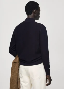 MANGO Kardigany I Swetry*Sweter bawełniany z teksturą i półgolfem