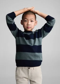 Dzieci MANGO Swetry I Kardigany*Sweter dzianinowy w paski