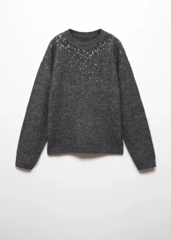 Dzieci MANGO Swetry I Kardigany*Sweter dzianinowy z cekinami