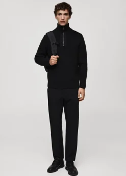 MANGO Kardigany I Swetry*Sweter na suwak z oddychającej mieszanki wełnianej Coolmax®