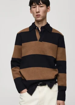 MANGO Kardigany I Swetry|Koszulki Polo*Sweter polo w paski