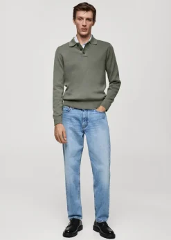 MANGO Kardigany I Swetry|Koszulki Polo*Sweter polo z cienkiej dzianiny bawełnianej