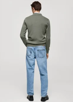 MANGO Kardigany I Swetry|Koszulki Polo*Sweter polo z cienkiej dzianiny bawełnianej