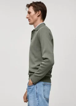 MANGO Kardigany I Swetry|Koszulki Polo*Sweter polo z cienkiej dzianiny bawełnianej