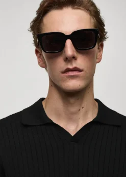 MANGO Kardigany I Swetry|Koszulki Polo*Sweter polo z cienkiej prążkowanej dzianiny