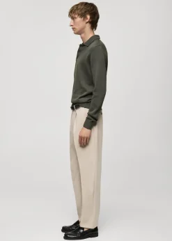 MANGO Kardigany I Swetry|Koszulki Polo*Sweter polo z dzianiny bawełnianej z długim rękawem