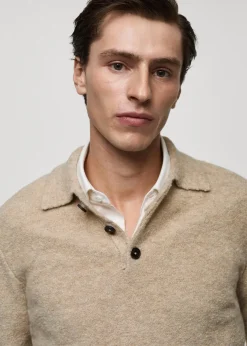 MANGO Kardigany I Swetry|Koszulki Polo*Sweter polo z dzianiny bouclé z drobnym splotem