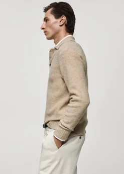 MANGO Kardigany I Swetry|Koszulki Polo*Sweter polo z dzianiny bouclé z drobnym splotem