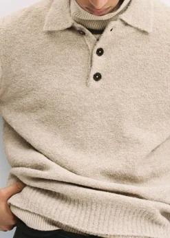 MANGO Kardigany I Swetry|Koszulki Polo*Sweter polo z dzianiny bouclé z drobnym splotem