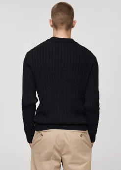 MANGO Kardigany I Swetry|Koszulki Polo*Sweter polo z dzianiny średniej grubości z warkoczami
