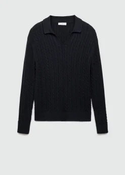 MANGO Kardigany I Swetry|Koszulki Polo*Sweter polo z dzianiny średniej grubości z warkoczami
