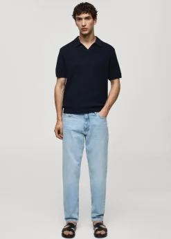 MANGO Koszulki Polo*Sweter polo z dzianiny ze splotem