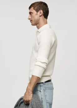 MANGO Kardigany I Swetry|Koszulki Polo*Sweter polo z dzianiny ze strukturą cuadrillé