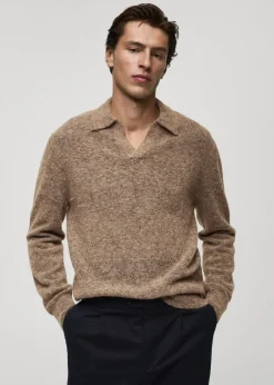 MANGO Kardigany I Swetry|Koszulki Polo*Sweter polo z mieszanki alpaki i wełny