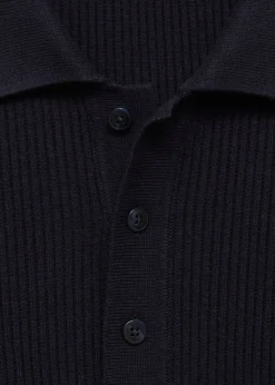 MANGO Kardigany I Swetry|Koszulki Polo*Sweter polo z prążkowanej dzianiny z mieszanki bawełny
