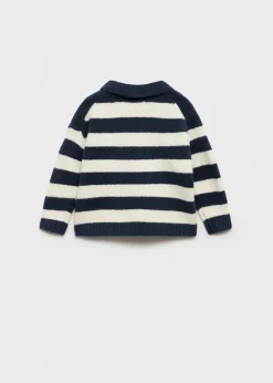 Dzieci MANGO Swetry I Kardigany*Sweter w paski z kołnierzykiem polo