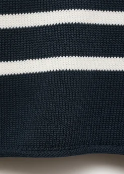 MANGO Swetry I Kardigany*Sweter w paski z kołnierzykiem polo