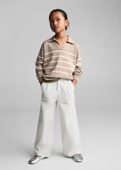 Dzieci MANGO Swetry I Kardigany*Sweter w paski z kołnierzykiem polo