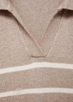 Dzieci MANGO Swetry I Kardigany*Sweter w paski z kołnierzykiem polo