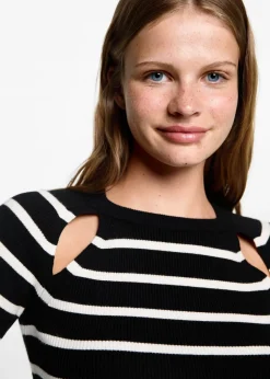 MANGO Swetry I Kardigany*Sweter w paski z wycięciami