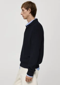 MANGO Kardigany I Swetry|Koszulki Polo*Sweter w stylu polo z grubej prążkowanej dzianiny