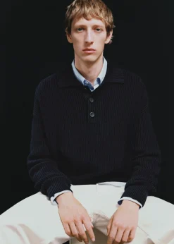 MANGO Kardigany I Swetry|Koszulki Polo*Sweter w stylu polo z grubej prążkowanej dzianiny