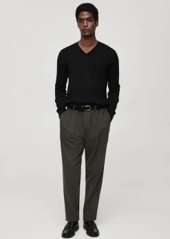 MANGO Kardigany I Swetry*Sweter z 100% wełny merynosów z dekoltem w serek