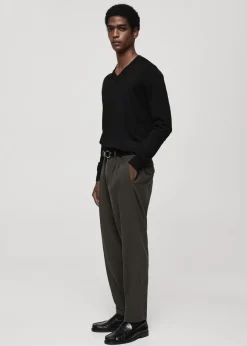 MANGO Kardigany I Swetry*Sweter z 100% wełny merynosów z dekoltem w serek