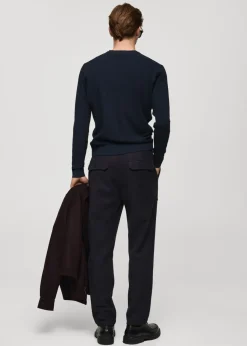 MANGO Kardigany I Swetry*Sweter z bawełnianej prążkowanej dzianiny