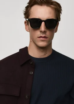 MANGO Kardigany I Swetry*Sweter z bawełnianej prążkowanej dzianiny