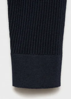 MANGO Kardigany I Swetry*Sweter z bawełnianej prążkowanej dzianiny