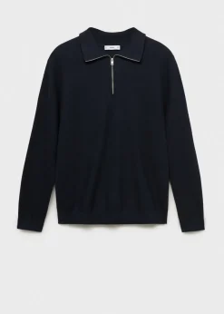 MANGO Kardigany I Swetry*Sweter z drobną teksturą i zapięciem na zamek pod szyją