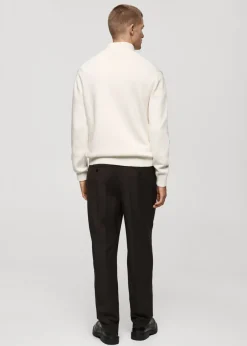 MANGO Kardigany I Swetry*Sweter z dzianiny średniej grubości z półgolfem na zamek