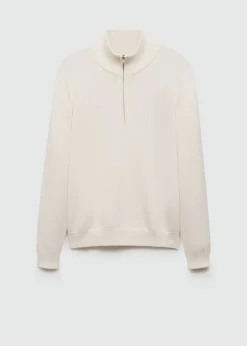 MANGO Kardigany I Swetry*Sweter z dzianiny średniej grubości z półgolfem na zamek