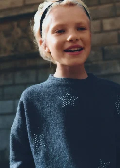 Dzieci MANGO Swetry I Kardigany*Sweter z dzianiny w gwiazdy